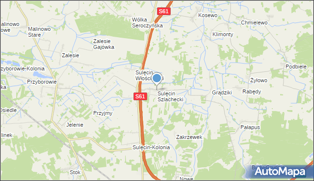 mapa Sulęcin Szlachecki, Sulęcin Szlachecki na mapie Targeo